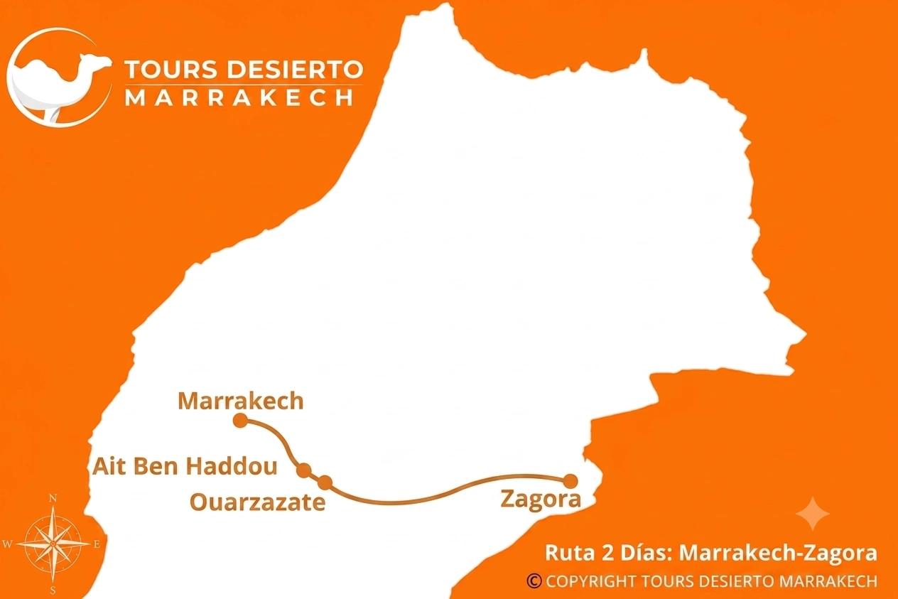 2 Días desde Marrakech al Desierto de Zagora – Tour Privado Excursion Desierto Marrakech 2 Dias